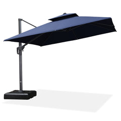 Cantilever Outdoor Umbrellas Large Patio Umbrella Hanging Double Top Offset Umbrella with 360°Rotation Tilting Umbrella Outdoor Patio