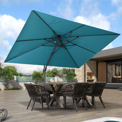 Cantilever Outdoor Umbrellas Large Patio Umbrella Hanging Double Top Offset Umbrella with 360°Rotation Tilting Umbrella Outdoor Patio