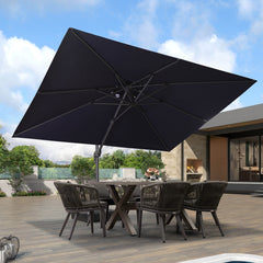 Cantilever Outdoor Umbrellas Large Patio Umbrella Hanging Double Top Offset Umbrella with 360°Rotation Tilting Umbrella Outdoor Patio