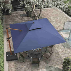 10'×10' Double Top Deluxe Sunbrella Square Patio Umbrella Offset Hanging Umbrella Cantilever Umbrella