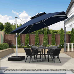 Patio Umbrella Outdoor Square Umbrella Large Cantilever Umbrella Windproof Offset Umbrella Heavy Duty Sun Umbrella