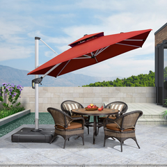 Patio Umbrella Outdoor Square Umbrella Large Cantilever Umbrella Windproof Offset Umbrella Heavy Duty Sun Umbrella