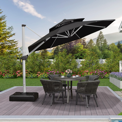 Patio Umbrella Outdoor Round Umbrella Large Cantilever Umbrella Windproof Offset Umbrella Heavy Duty Sun Umbrella