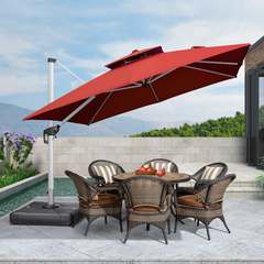 Patio Umbrella Outdoor Square Umbrella Large Cantilever Umbrella Windproof Offset Umbrella Heavy Duty Sun Umbrella