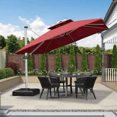 Patio Umbrella Outdoor Square Umbrella Large Cantilever Umbrella Windproof Offset Umbrella Heavy Duty Sun Umbrella