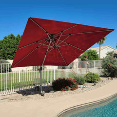 Patio Umbrella Outdoor Square Umbrella Large Cantilever Umbrella Windproof Offset Umbrella Heavy Duty Sun Umbrella