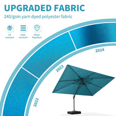 Cantilever Outdoor Umbrellas Large Patio Umbrella Hanging Double Top Offset Umbrella with 360°Rotation Tilting Umbrella Outdoor Patio