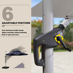 11 FT Double Top Deluxe Sunbrella Round Patio Umbrella Offset Hanging Umbrella Cantilever Umbrella