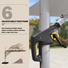 11 FT Double Top Deluxe Sunbrella Round Patio Umbrella Offset Hanging Umbrella Cantilever Umbrella