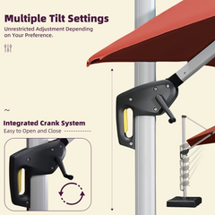 Patio Umbrella Outdoor Round Umbrella Large Cantilever Umbrella Windproof Offset Umbrella Heavy Duty Sun Umbrella