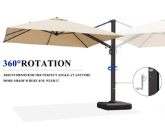 Cantilever Patio Umbrella Large Outdoor Aluminum Offset Shade Sun Umbrella Heavy Duty for Garden Deck Pool