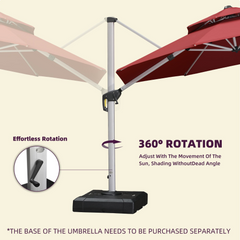 Patio Umbrella Outdoor Round Umbrella Large Cantilever Umbrella Windproof Offset Umbrella Heavy Duty Sun Umbrella