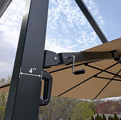 Cantilever Patio Umbrella Large Outdoor Aluminum Offset Shade Sun Umbrella Heavy Duty for Garden Deck Pool