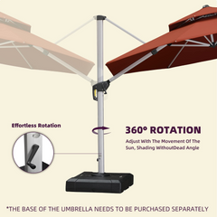 Patio Umbrella Outdoor Round Umbrella Large Cantilever Umbrella Windproof Offset Umbrella Heavy Duty Sun Umbrella