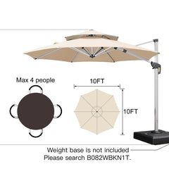 Patio Umbrella Outdoor Round Umbrella Large Cantilever Umbrella Windproof Offset Umbrella Heavy Duty Sun Umbrella