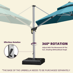 Patio Umbrella Outdoor Round Umbrella Large Cantilever Umbrella Windproof Offset Umbrella Heavy Duty Sun Umbrella