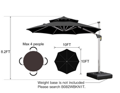 Patio Umbrella Outdoor Round Umbrella Large Cantilever Umbrella Windproof Offset Umbrella Heavy Duty Sun Umbrella