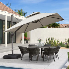 Outdoor Umbrella Olefin Fabric rated UV 50 plus Patio Square Umbrella Large Cantilever Umbrella Windproof Heavy Duty Umbrella