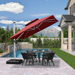 Patio Umbrella Outdoor Square Umbrella Large Cantilever Umbrella Windproof Offset Umbrella Heavy Duty Sun Umbrella